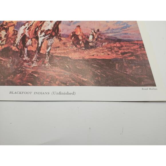 Print Blackfoot Indians Native American Riders Western Art Wall Decor 10x9 - Picture 10 of 10